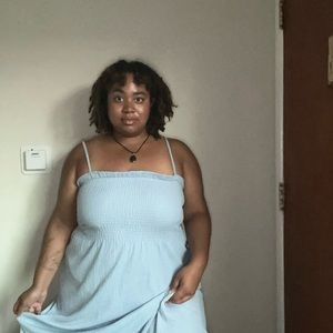 Simple Baby Blue Maxi Dress